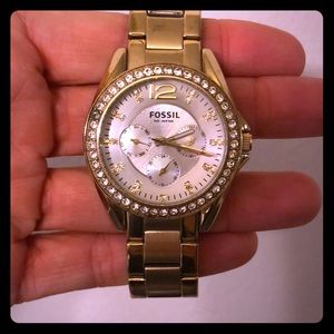 Gold Fossil Watch